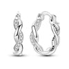 925 Sterling Silver Hoop Earrings with Zircon | Classic U-Shaped Women Jewelry
