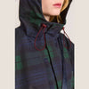 Vintage Plaid Women's Jacket Oversize Loose Stand Collar Coat Long Sleeve Hoodie Lace Up Outwears 2025 New Fall Lady Streetwears