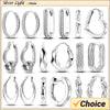 925 Sterling Silver Hoop Earrings with Zircon | Classic U-Shaped Women Jewelry