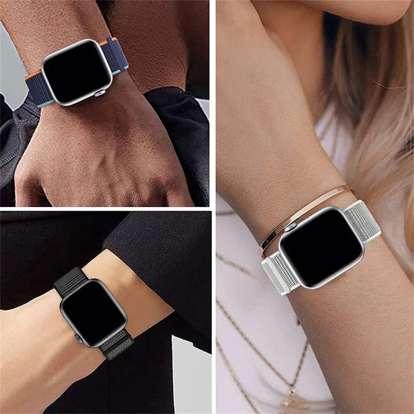 Nylon Band for Apple Watch Strap 49mm 45mm 41mm 44mm 40mm 42mm 46mm Adjustable Elastic Bracelet iWatch Ultra Serie 10 9 5 SE 678