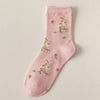 Pretty Pink & White Floral Socks