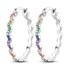925 Sterling Silver Hoop Earrings with Zircon | Classic U-Shaped Women Jewelry