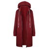2024 Women's Autumn Winter ThickenHoodies Parkas Loose Hooded Jackets Zipper Pocket Maxi Size Sweatshirt Sports Dresses Outwear
