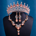 Crown Necklace Earring Jewelry Set Gift