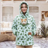 Ladies Winter Hooded Lamb Velvet Zipper Kangaroo Pocket Cat Dog Mommy Outwear Sweatshirt Comfortable Street Style Trendy Fashion