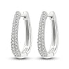 925 Sterling Silver Hoop Earrings with Zircon | Classic U-Shaped Women Jewelry