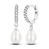 925 Sterling Silver Hoop Earrings with Zircon | Classic U-Shaped Women Jewelry