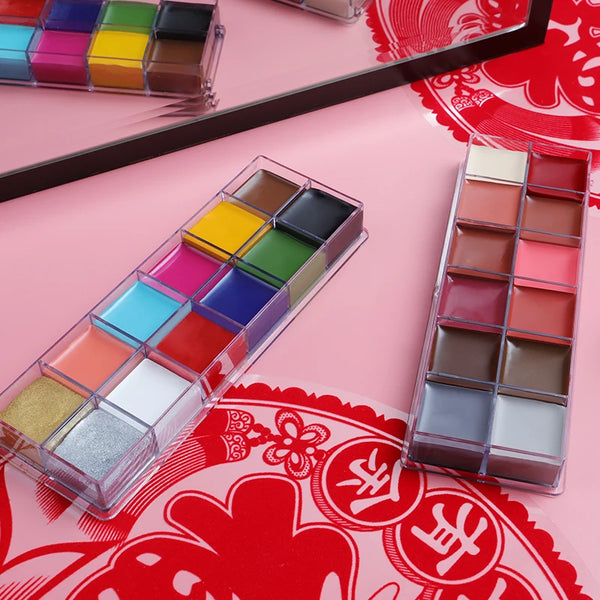 IMAGIC Professional  Makeup  Cosmetics 1 X12 Colors Body Painting+Skin Wax+professional Makeup Remover Makeup Set Tools