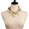 3 pieces/set Bohemian Acrylic Bamboo Beads Choker Necklace Set for Women Chunky Tube Necklaces 2024 Accessories Jewelry