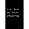 this is how you know i want you. - Paperback