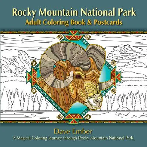 Rocky Mountain National Park Adult Coloring Book & Postcards: A Magical Coloring Journey Through Rocky Mountain National Park - Paperback