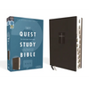 Niv, Quest Study Bible, Leathersoft, Black, Indexed, Comfort Print: The Only Q and A Study Bible - Imitation Leather