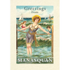 Vintage Lined Notebook Greetings from Manasquan, New Jersey - Paperback