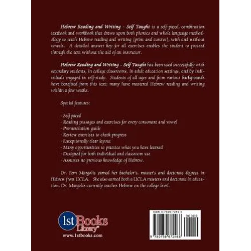 Hebrew Reading and Writing: Self Taught - Paperback