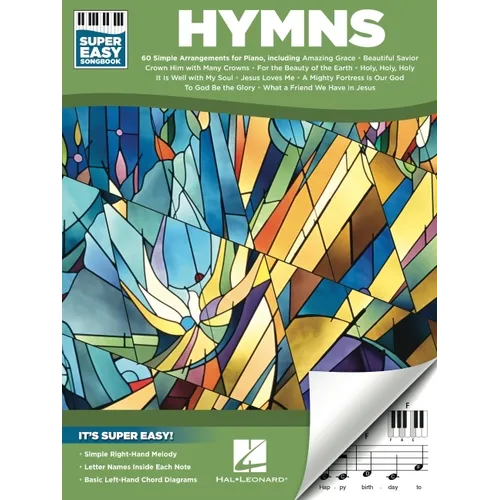 Hymns - Super Easy Songbook 60 Traditional Christian Hymns for Beginner Piano Includes Amazing Grace Rock of Ages and More - Paperback