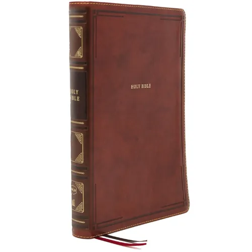 Nkjv, Reference Bible, Center-Column Giant Print, Leathersoft, Brown, Red Letter Edition, Thumb Indexed, Comfort Print: Holy Bible, New King James Ver - Imitation Leather