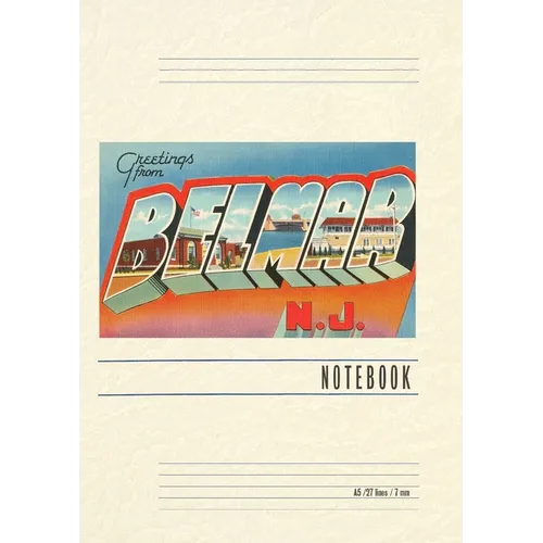 Vintage Lined Notebook Greetings from Belmar, New Jersey - Paperback