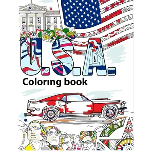 USA Coloring Book: Adult Colouring Fun, Stress Relief Relaxation and Escape - Paperback