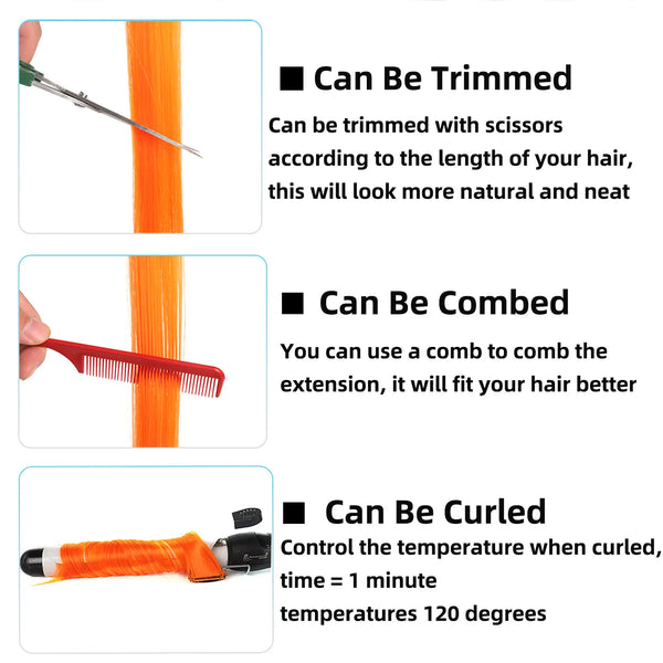 22 Inch Synthetic Colored Highlight Hair Extensions