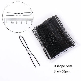 Buy u-black-50pcs-5cm Waved U-Shaped Bobby Pin