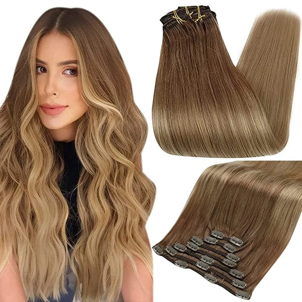 Double Weft Hair Extensions Human Hair for Woman
