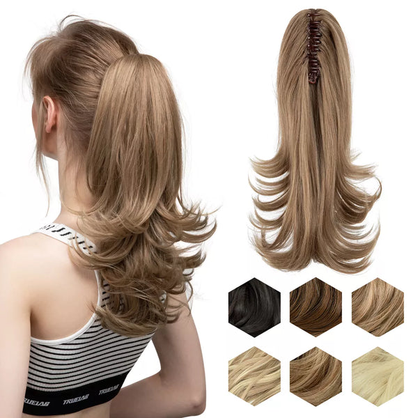 Synthetic Claw Clip in Ponytail Hair Extensions Hairpiece 14"