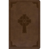 KJV Large Print Personal Size Reference Bible, Brown Celtic Cross Leathertouch, Indexed - Imitation Leather