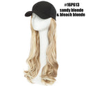 Synthetic Baseball Cap With Hair Long Wavy Fake Hair