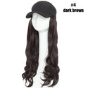 Synthetic Baseball Cap With Hair Long Wavy Fake Hair