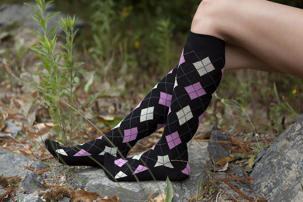 Traditional Argyle Knee High Socks Set