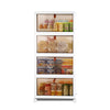 4-Tier Foldable Storage Bins with Lid Front Magnetic Door Collapsible Stackable Closet Organizer Containers with 4Pcs 360¡ Rotatable Wheels