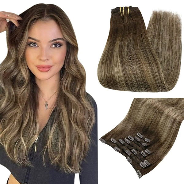 Double Weft Hair Extensions Human Hair for Woman
