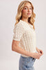 POINTELLE BUTTON DOWN SHIRT KNIT CARDIGAN: IVORY