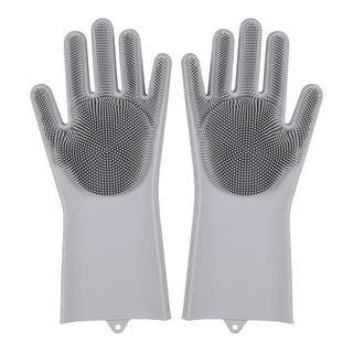 Buy gray Dishwashing Cleaning Gloves