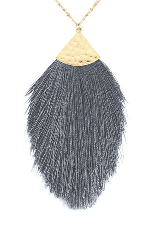 Buy gray Tassel Pendant Necklace