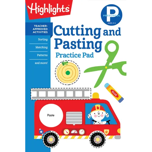 Preschool Cutting and Pasting: Scissor Skills Activity Book for Preschoolers, Practice Cutting Paper & More (Highlights Learn on the Go Practice Pads) - Paperback
