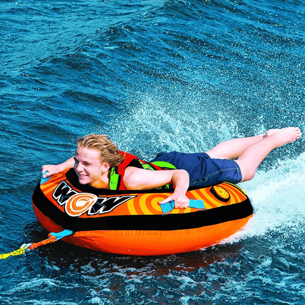 WOW Watersports Lil' Skipper 1 Person Towable w Fast Inflate and Built-In Cup Holder
