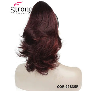 Buy 99b35r-wine-red-mix Clip in Claw Ponytail Hair Extension