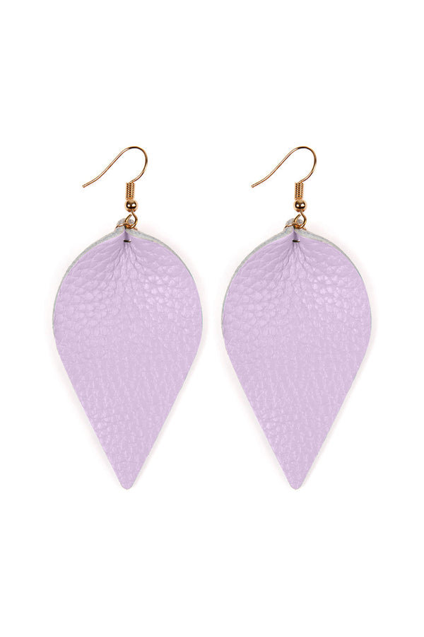 Teardrop Shape Genuine Leather Earrings