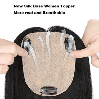 Soft Real Human Hairpiece Blonde Color Women Hair Toppers