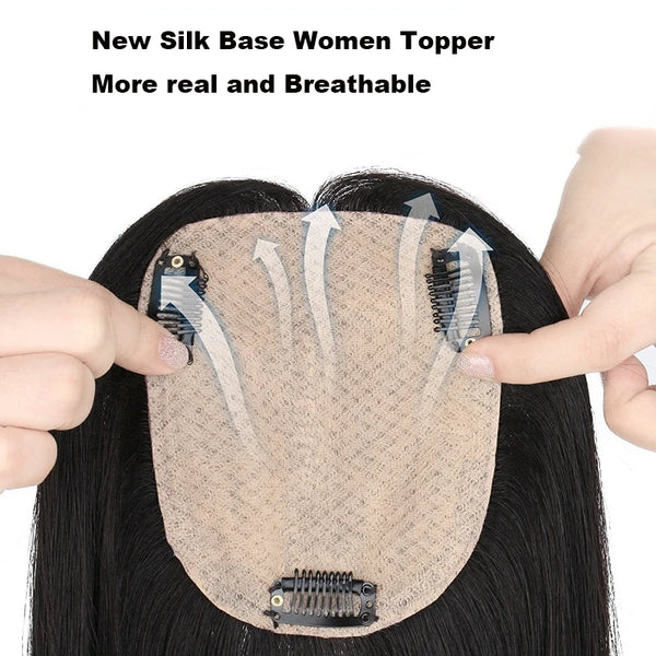 Soft Real Human Hairpiece Blonde Color Women Hair Toppers