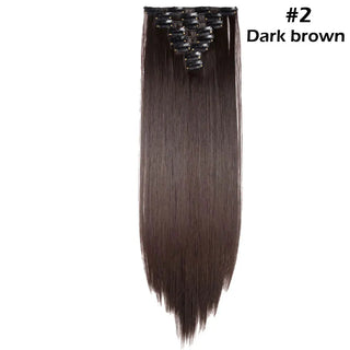 Buy dark-brown Long Straight Clip in on Hair Extensions