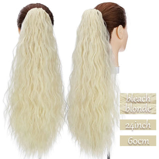 Buy bleach-blonde2 Synthetic Long Wavy Fake Ponytail Extension