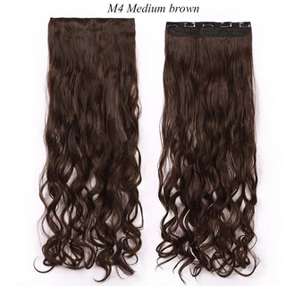 Buy medium-brown Synthetic Long Wavy Clip in