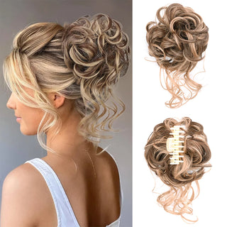 Buy cxzy-12-24 Messy Curly Fluffy Hair Bun Clip in Ponytail Hair Extensions