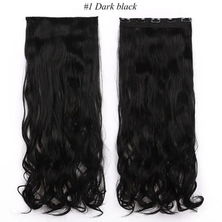 Buy dark-black Synthetic Long Wavy Clip in