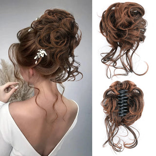 Buy cxzy-2-30 Messy Curly Fluffy Hair Bun Clip in Ponytail Hair Extensions