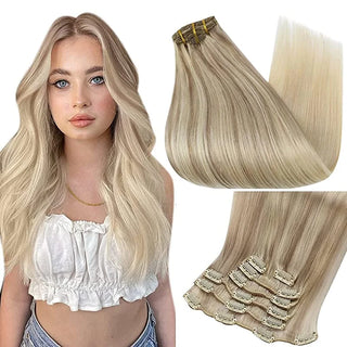 Buy 18-22-60 Double Weft Hair Extensions Human Hair for Woman
