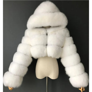 Buy white Furry Cropped Faux Fur