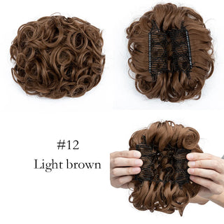 Buy light-brown LARGE Comb Clip in Curly Hair Extension